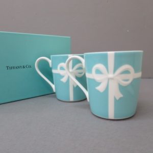 ★TIFFANY&Co ティファニー リボン ブルーボックスマグカップ・ペア 未使用★